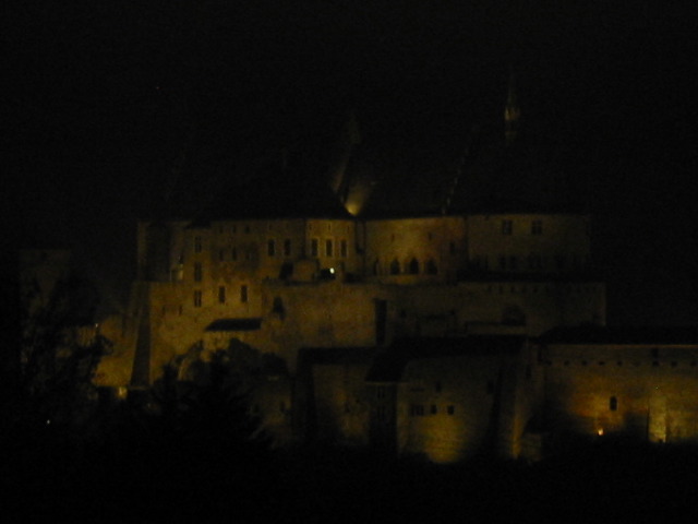 Vianden Castle at night